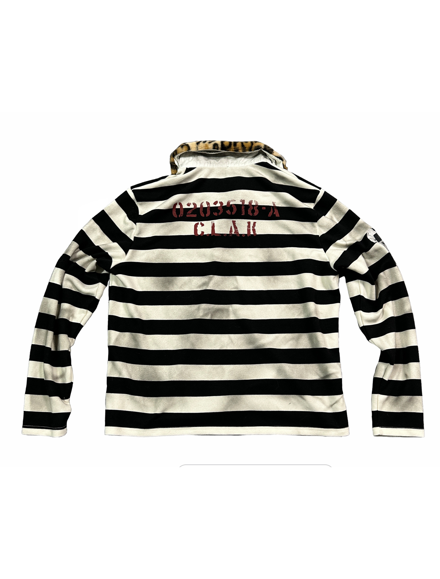 Spray print T-shirt vintage detachable leopard print collar polo