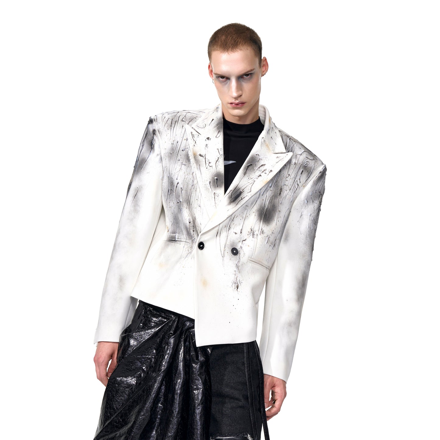 Wax Drip Irregular Blazer