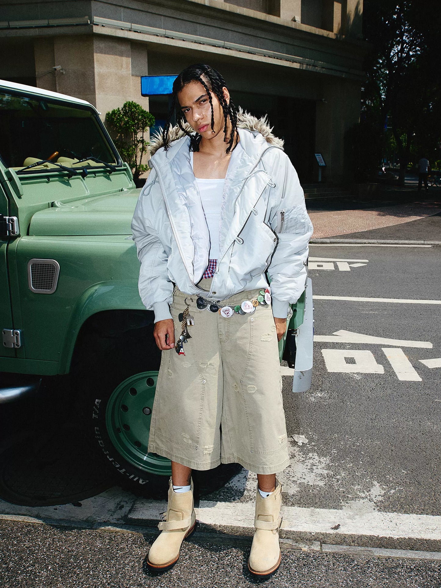 Off-White Camouflage Fur Jacket