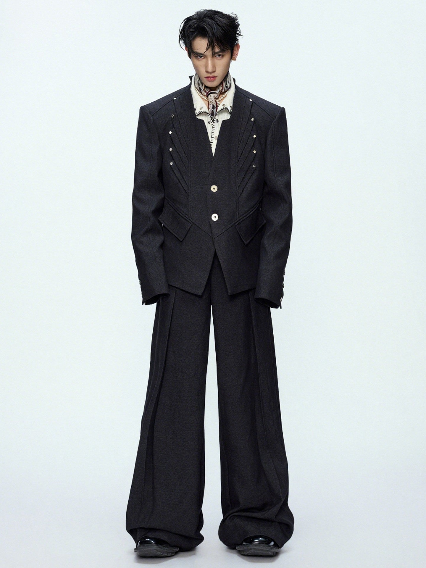 Deconstructed Shoulder Pad Loose Blazer