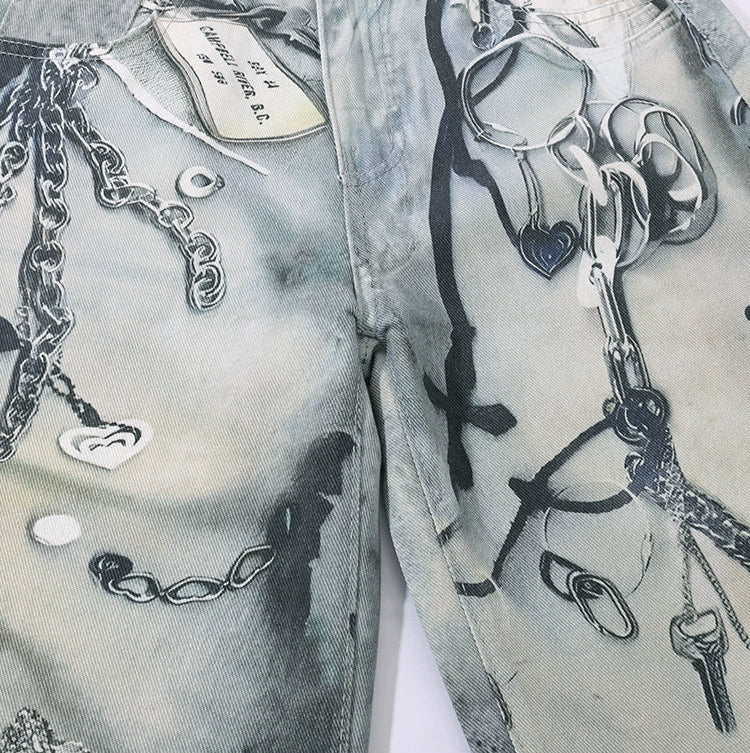 Graffiti Wide-Leg Jeans