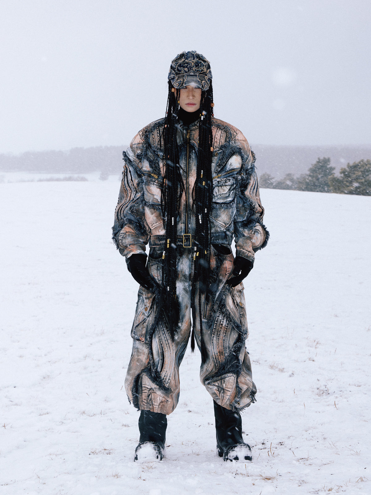 Graffiti Faded Denim Jacket