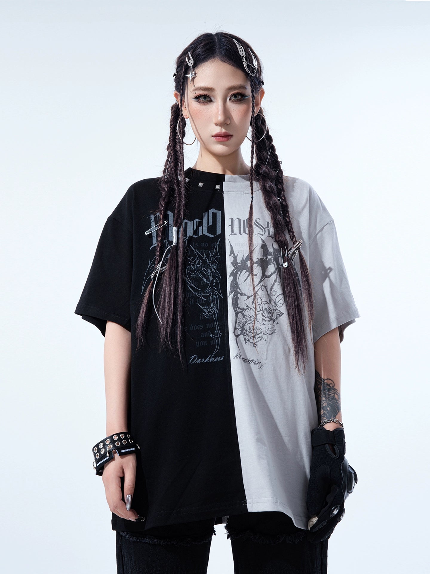 Black Red Contrast T-Shirt