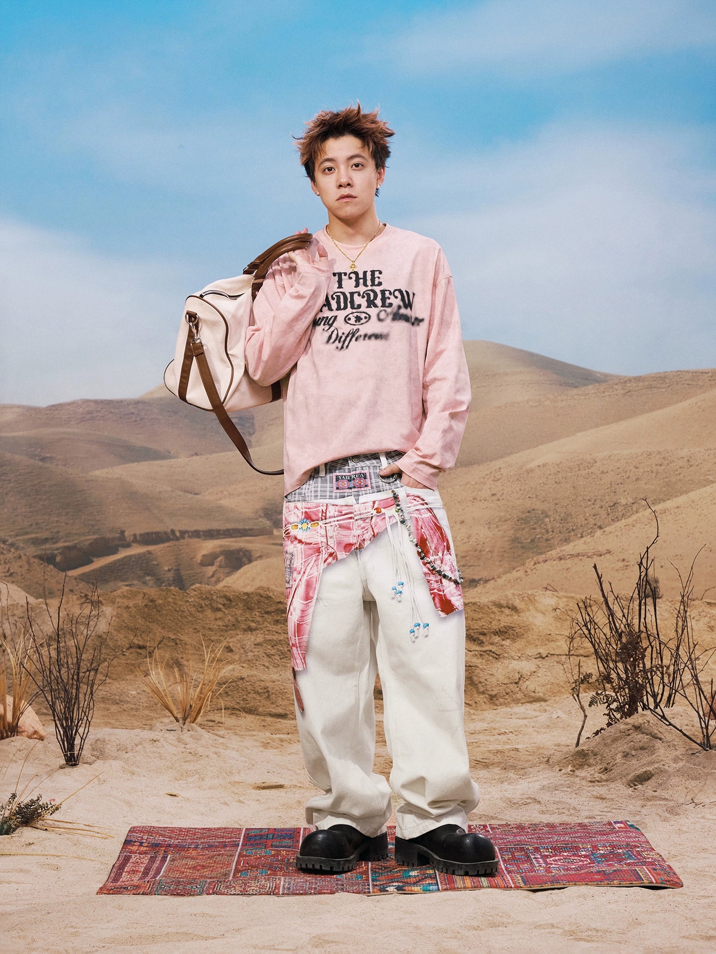 Ethnic Print Denim Pants