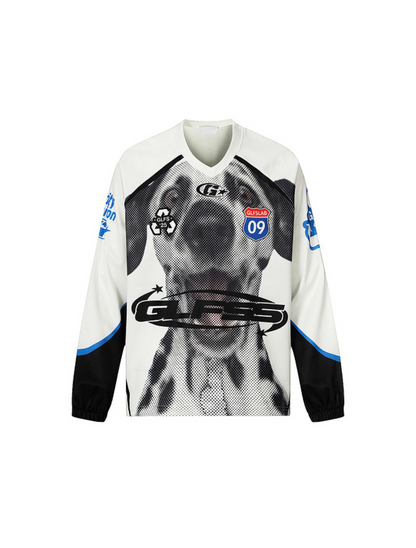 Racing Style Puppy Print T-shirts