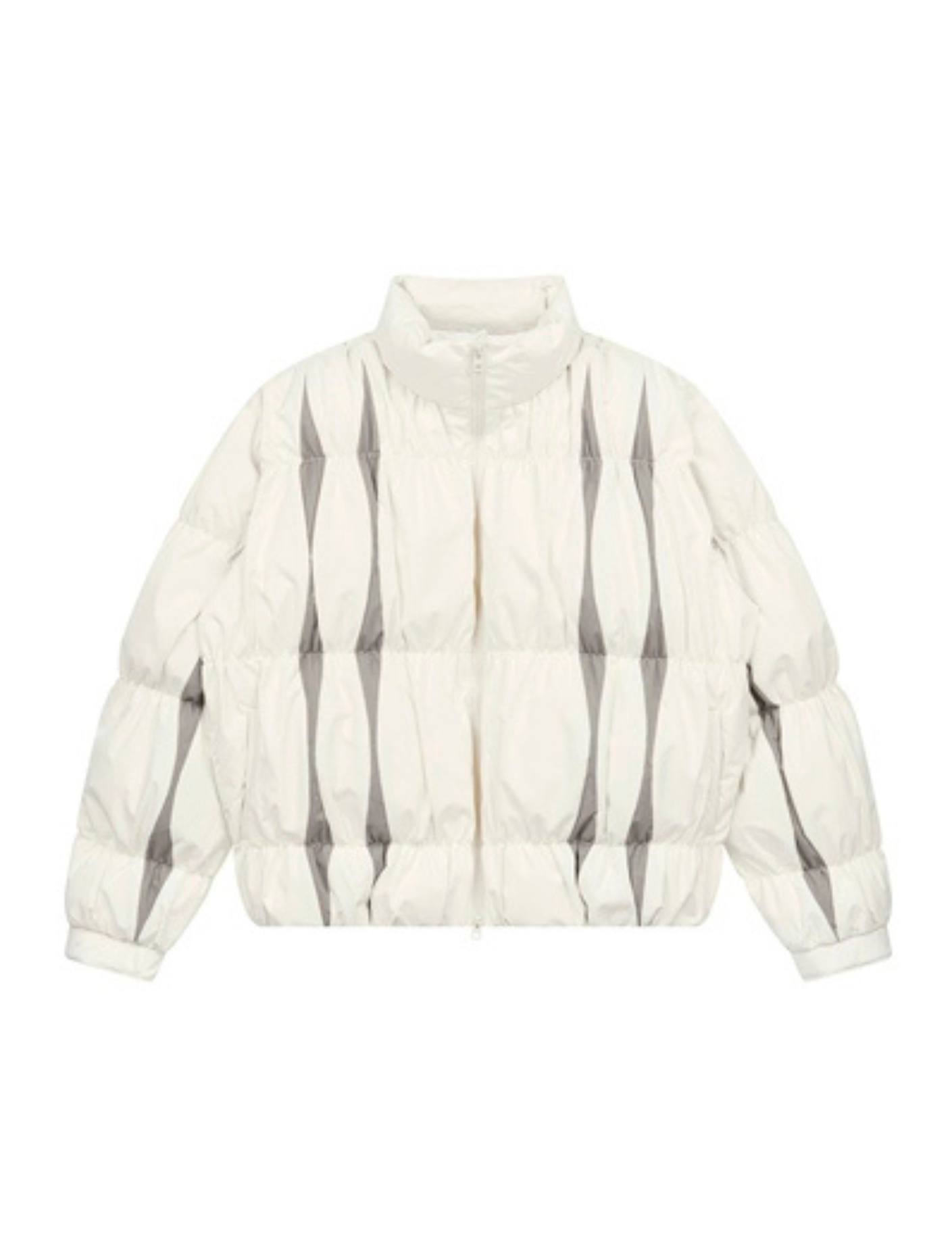 Striped Stand Collar Down Jacket