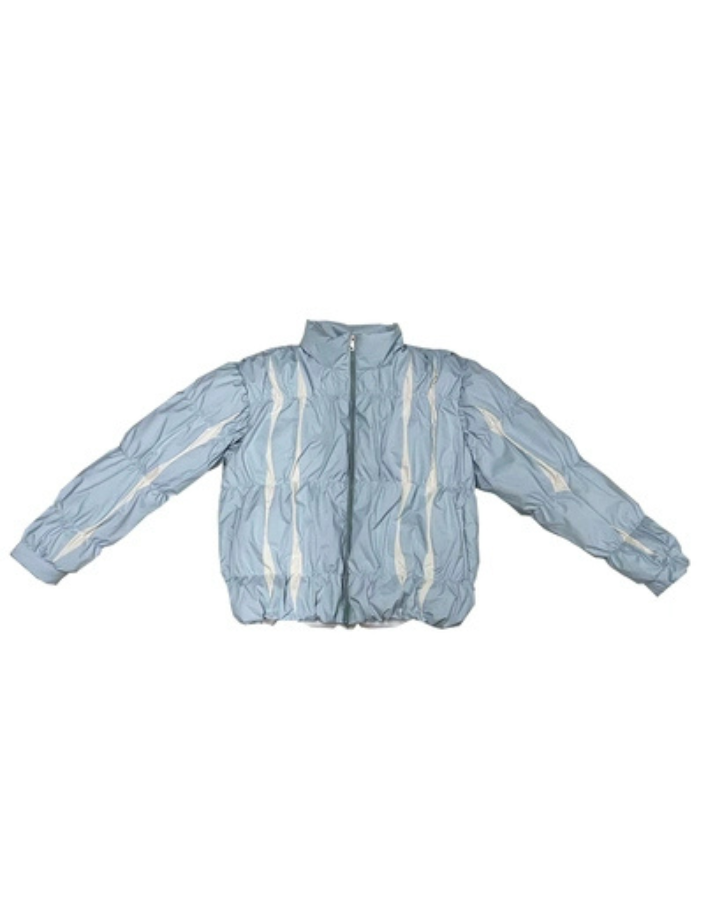 Striped Stand Collar Down Jacket