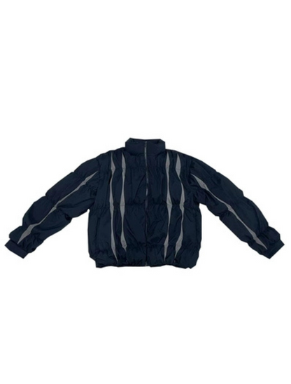 Striped Stand Collar Down Jacket