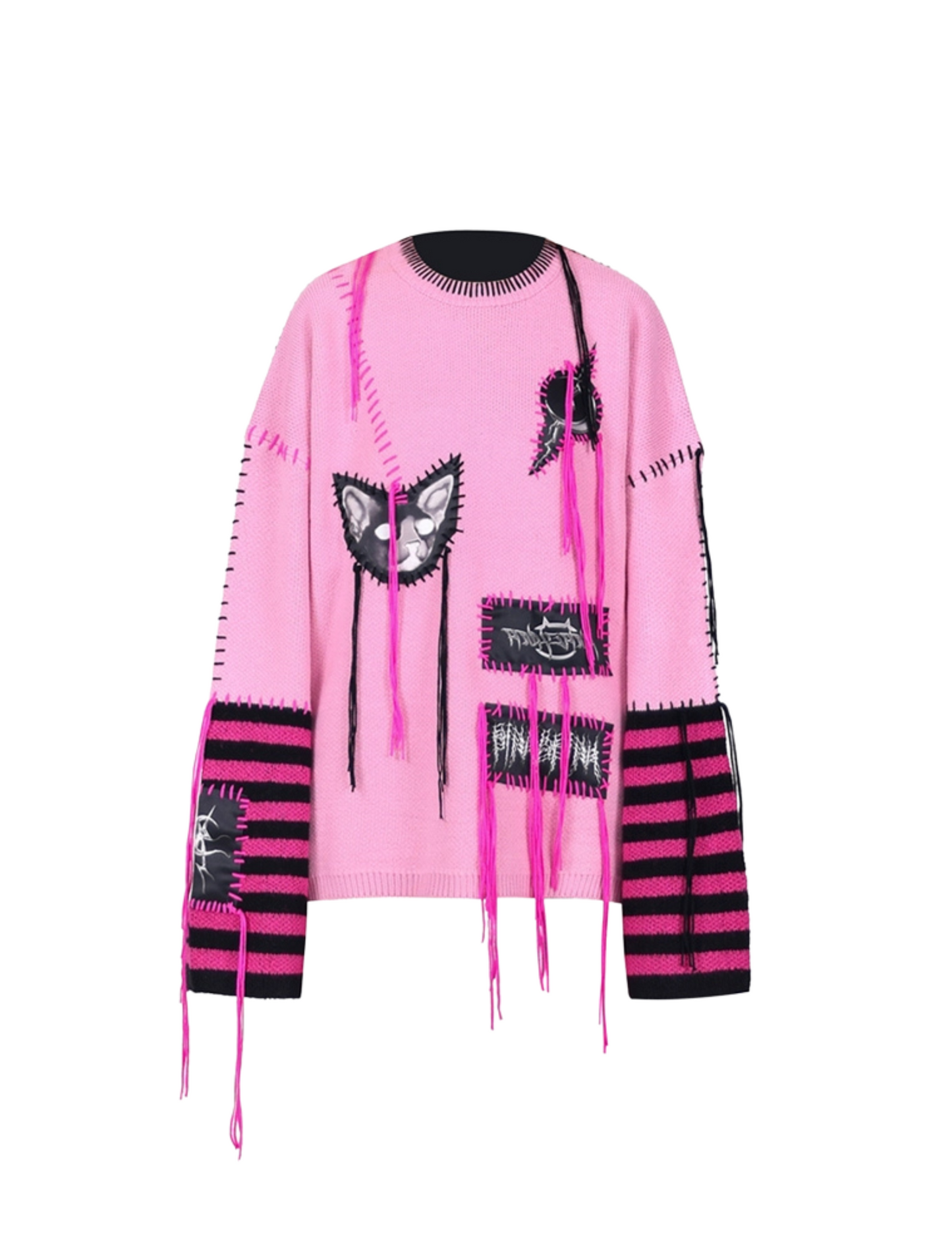 Pink Patch Punk Sweater Unisex