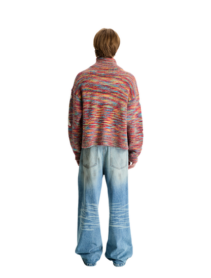 Candy Color Skeleton Knit Sweater Unisex