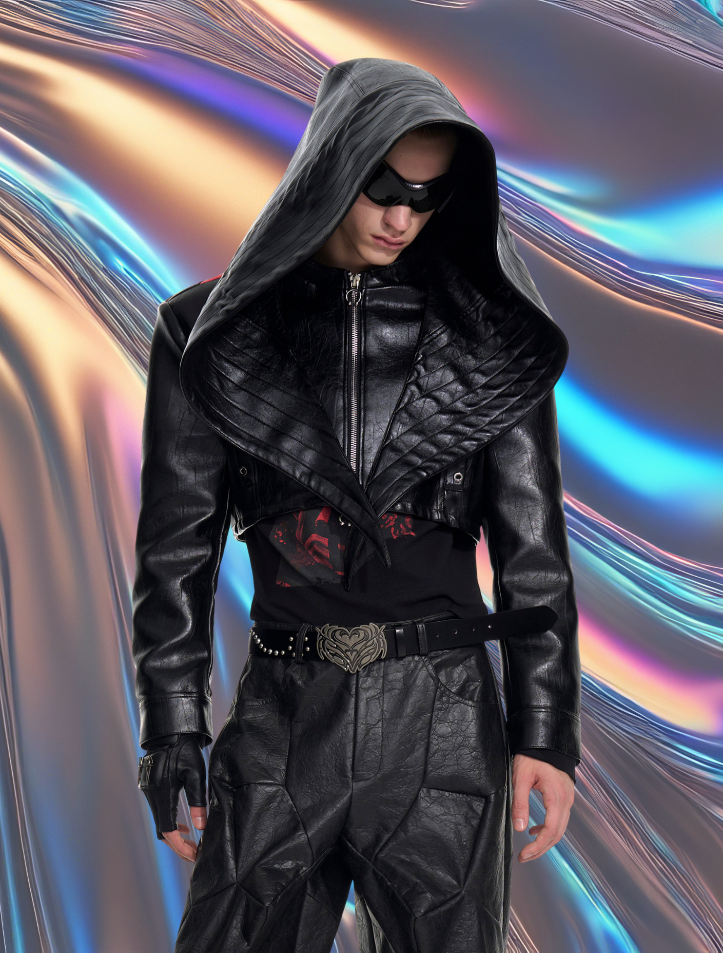 PU Leather Patchwork Jacket