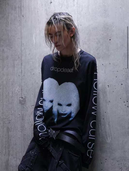 Dark Metal Reverse Seam Wide Long Sleeves