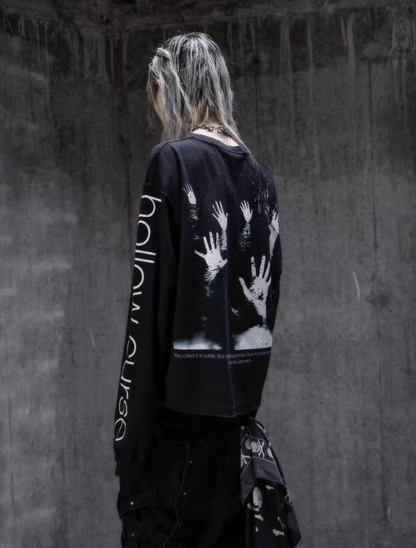 Dark Metal Reverse Seam Wide Long Sleeves