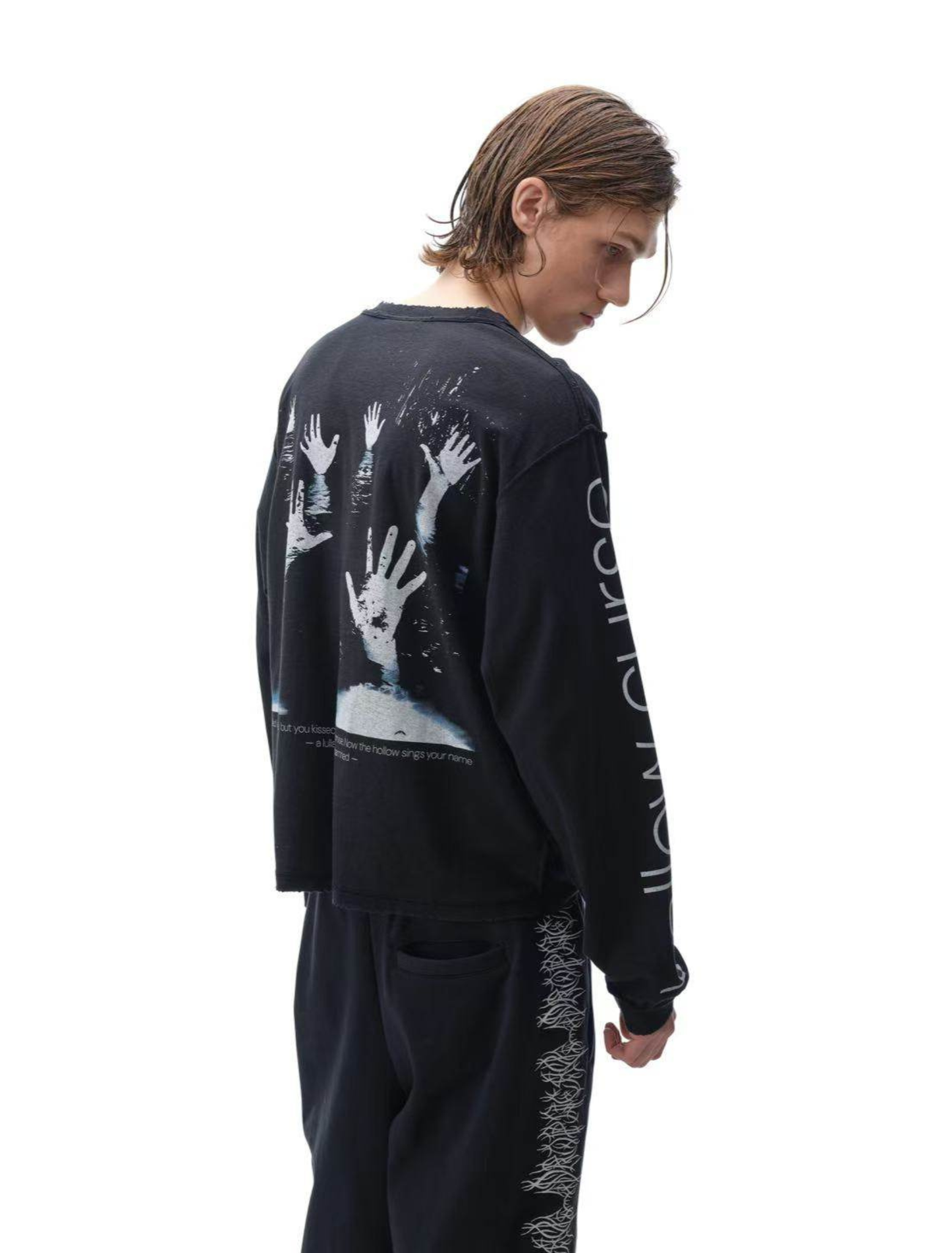 Dark Metal Reverse Seam Wide Long Sleeves