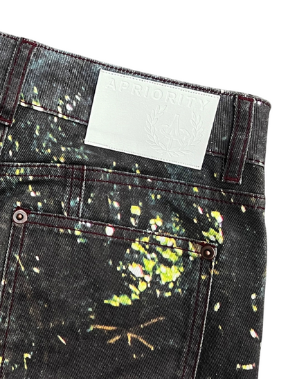 Digital Print Baggy Denim Pants