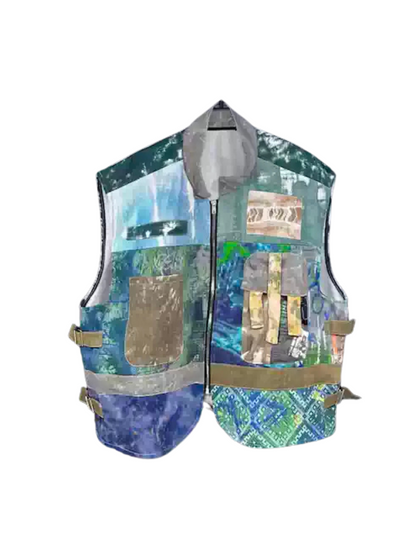 Denim Zip No-SleeveVest