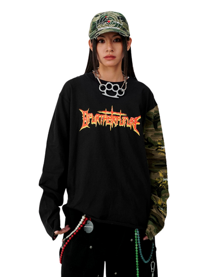 Camouflage Print Long Sleeve T-Shirt Unisex