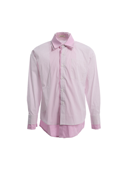 Double collar shirt (Blue / Pink)