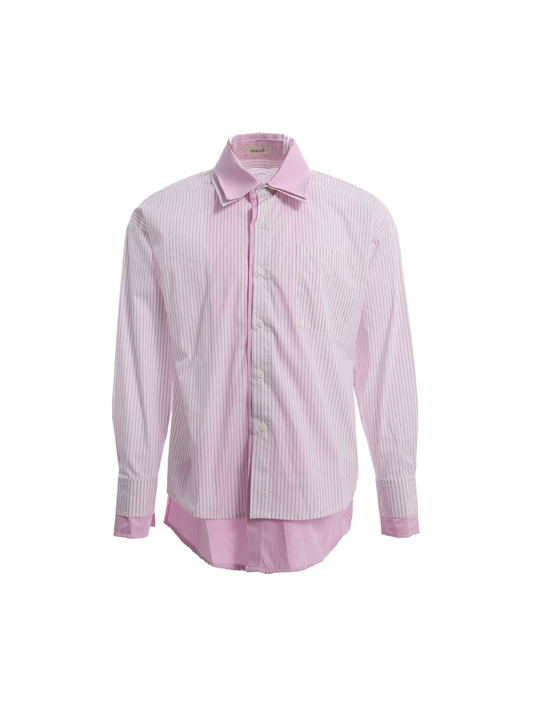 Double collar shirt (Blue / Pink)