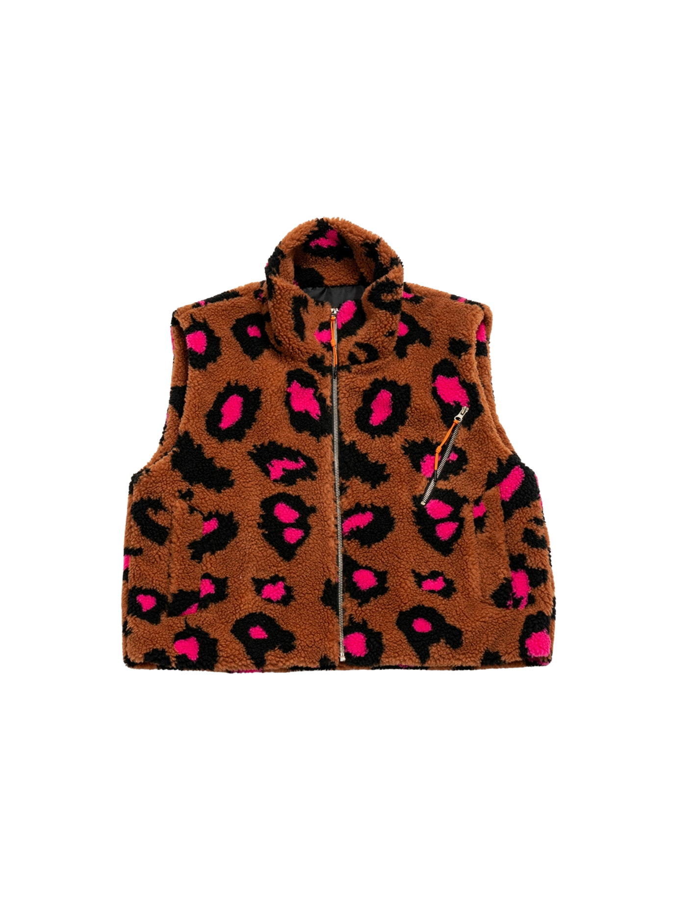 Punk Leopard Print Fur Vest