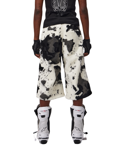 Cow Cropped Fur Shorts