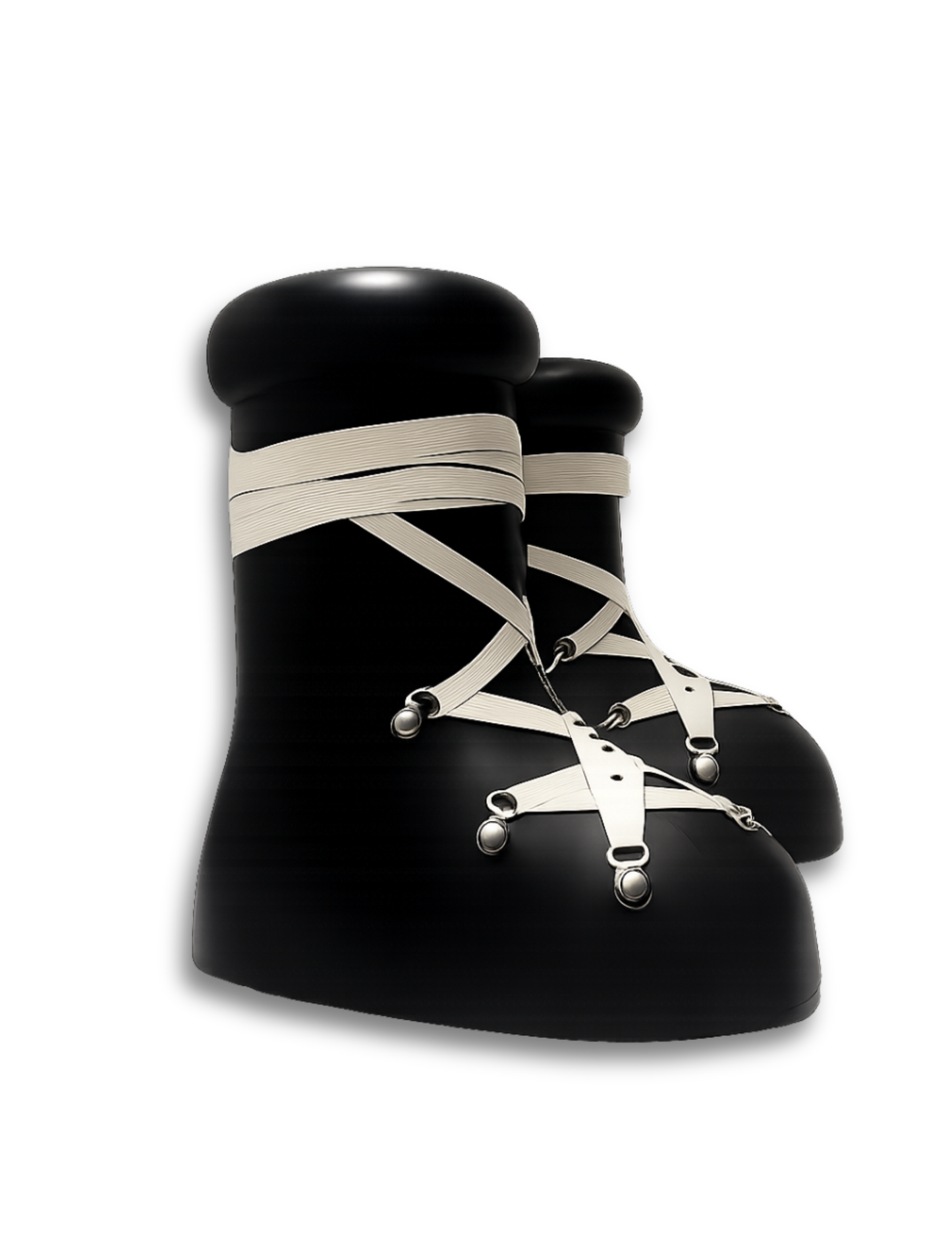 Dark Handmade Strap Rubber Rain Boots