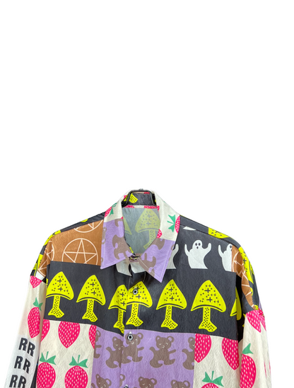 Patchwork Print Long Sleeve Shirt