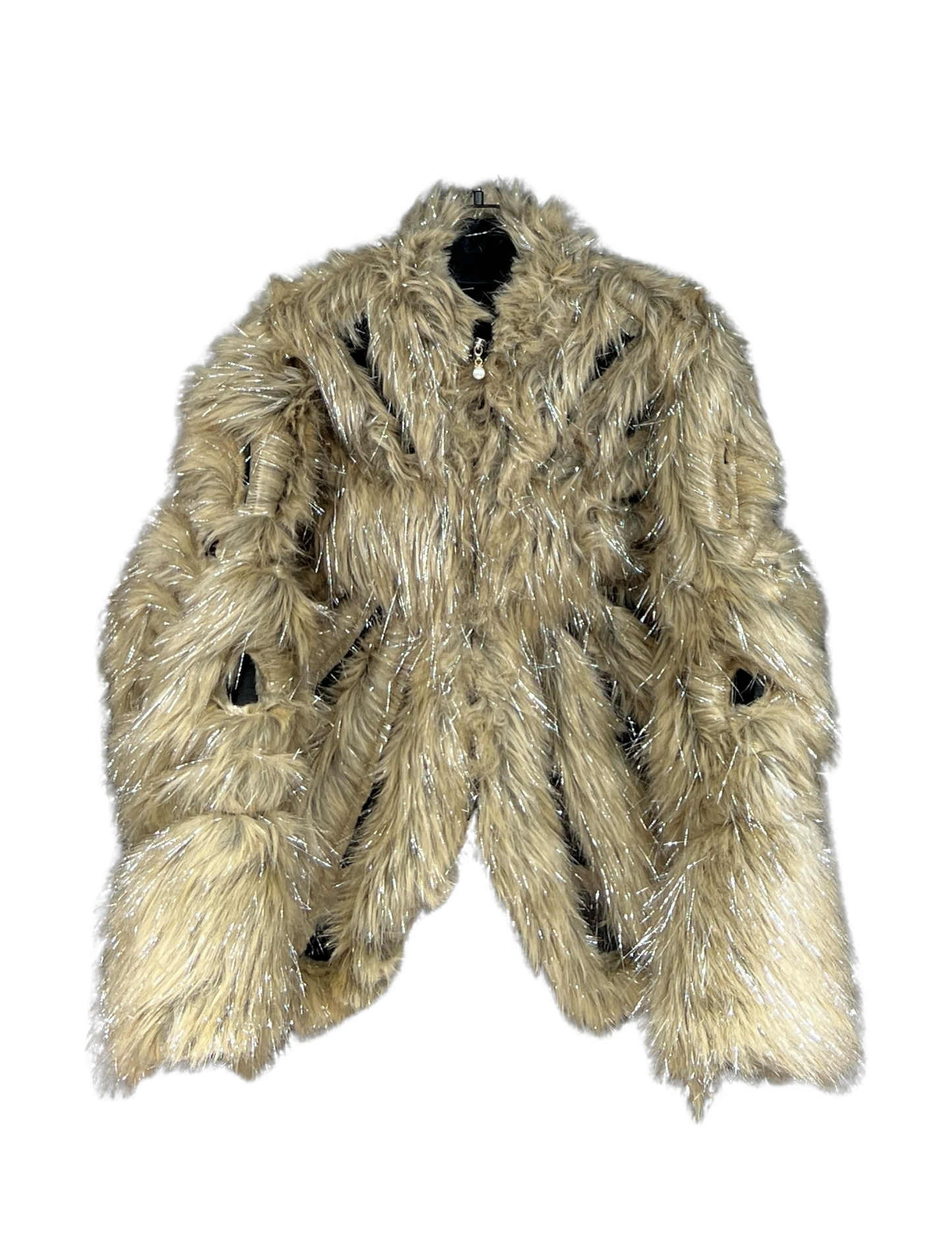 Brown Vintage Faux Fur Lapel Jacket Unisex