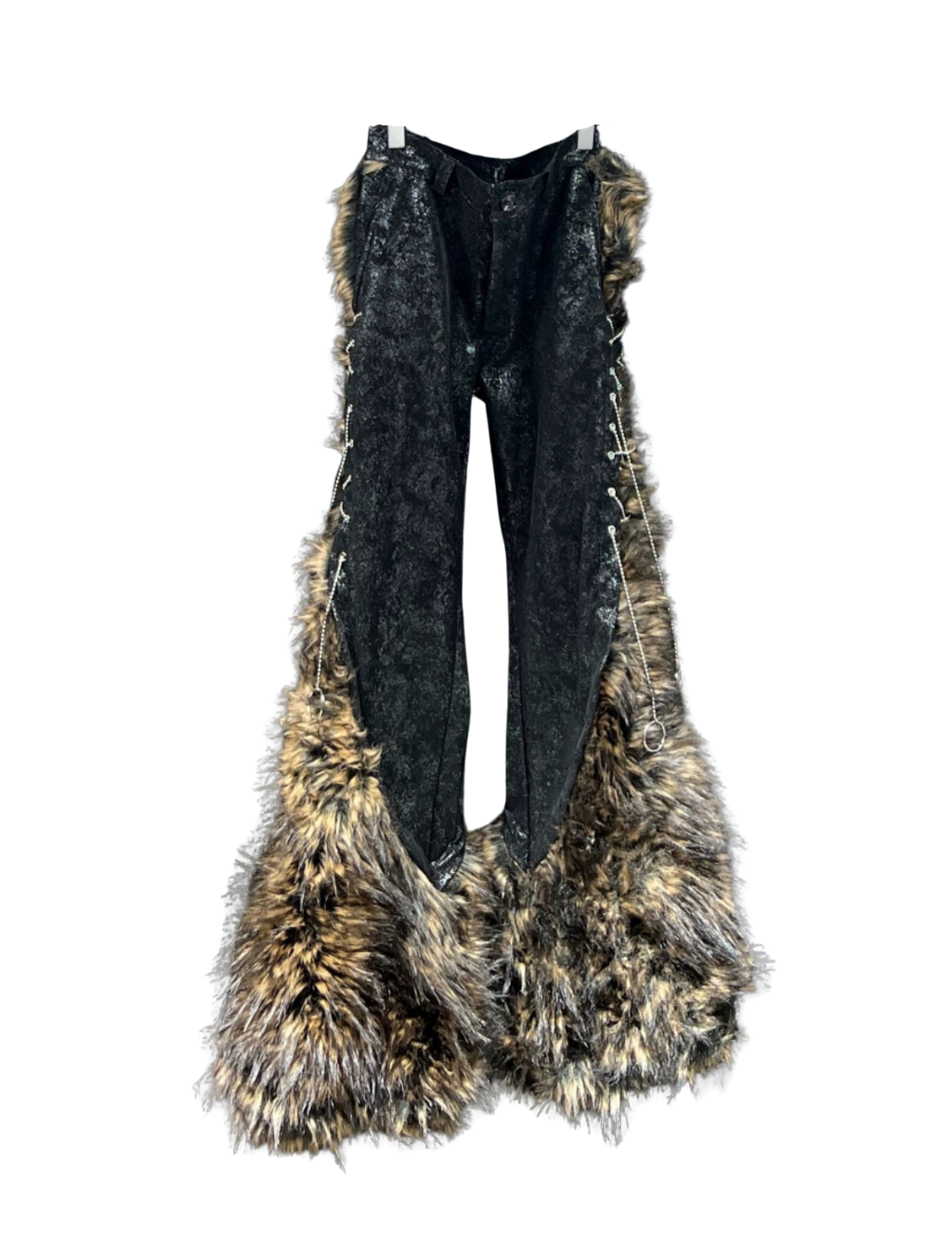 Leopard Chain Leather Pants