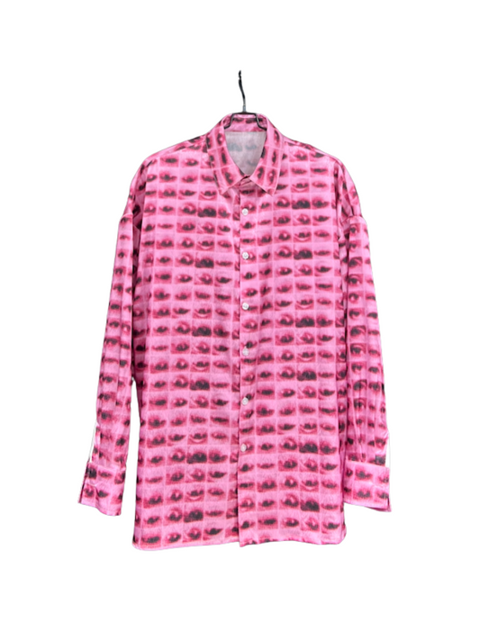 Pink Eye Print Long Sleeve Shirt
