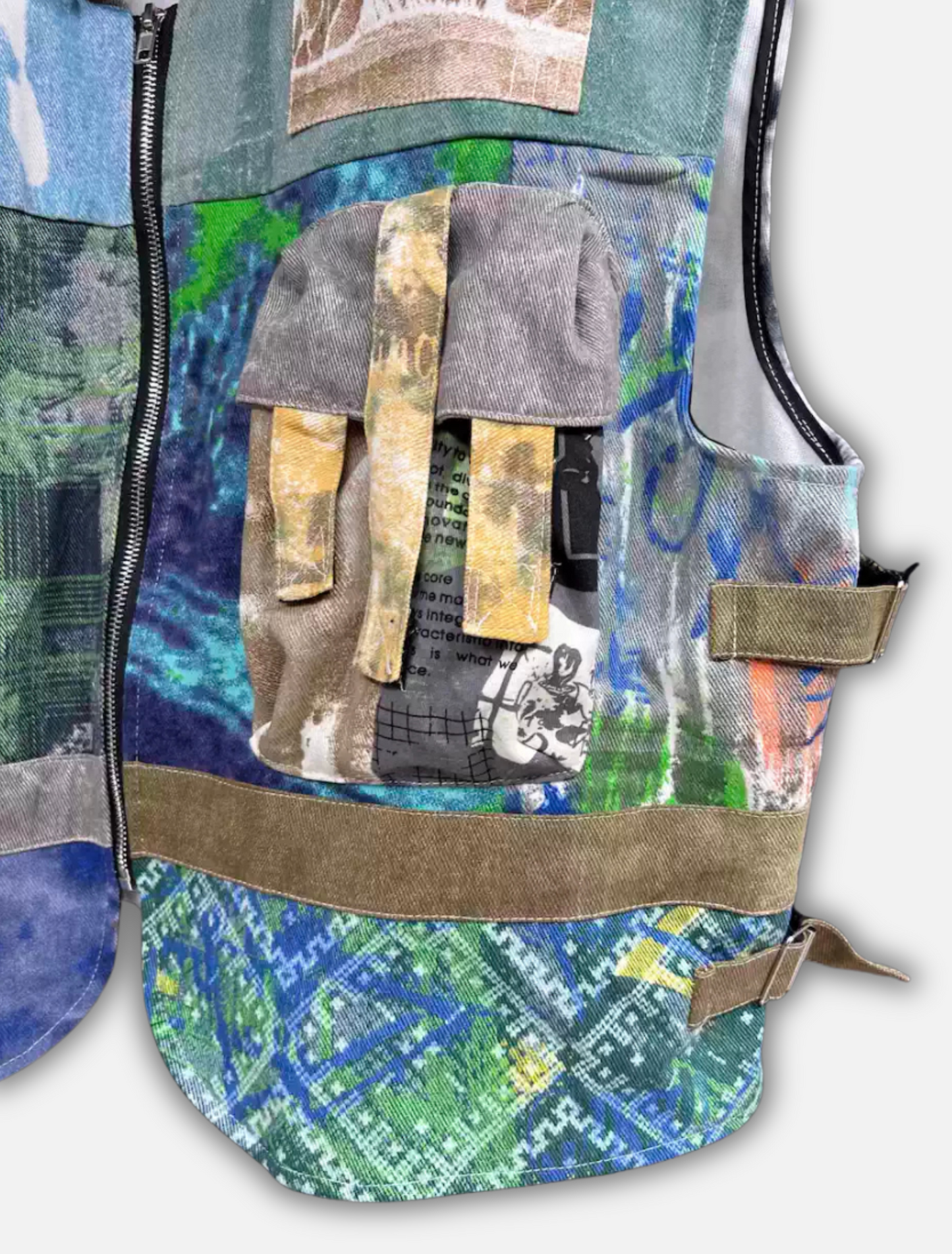 Denim Zip No-SleeveVest