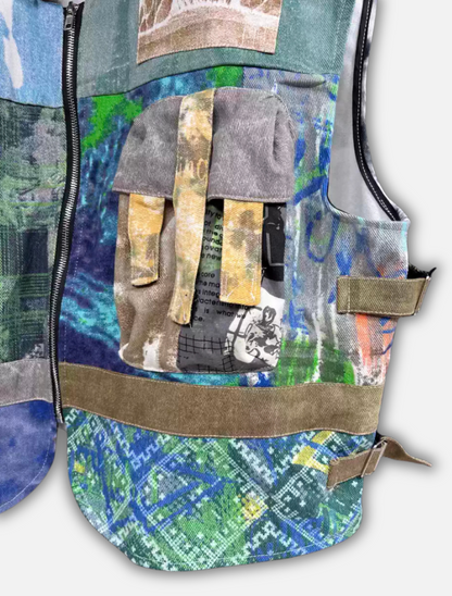 Denim Zip No-SleeveVest