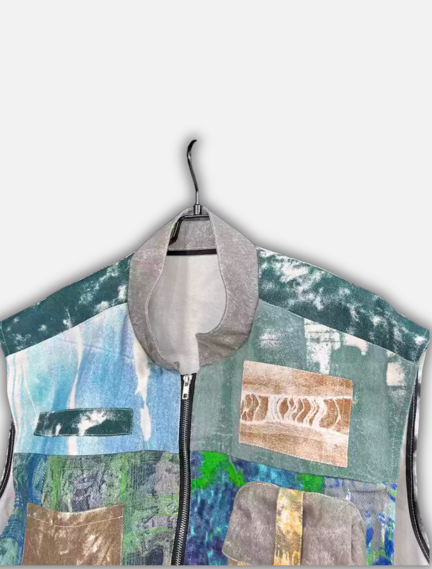 Denim Zip No-SleeveVest