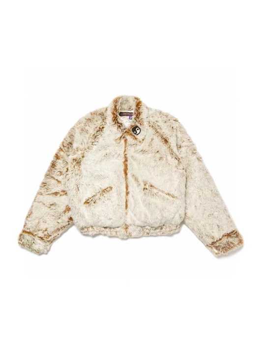 Jacket with a spotted leopard print suede jacket