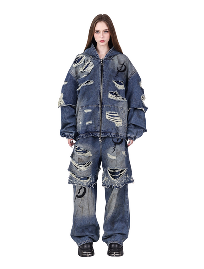 Distressed Denim Jacket