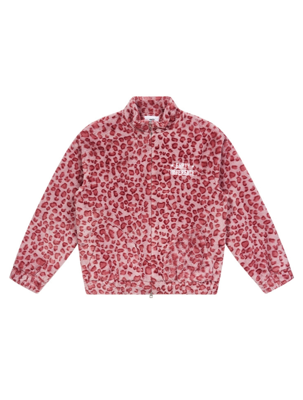 Pink Leopard Print Plush Jacket Unisex