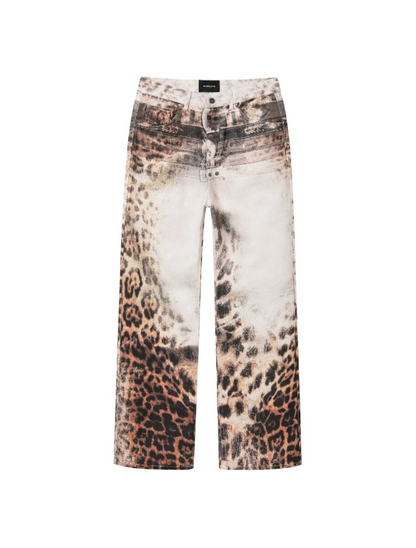 Leopard Gradient Denim Pants