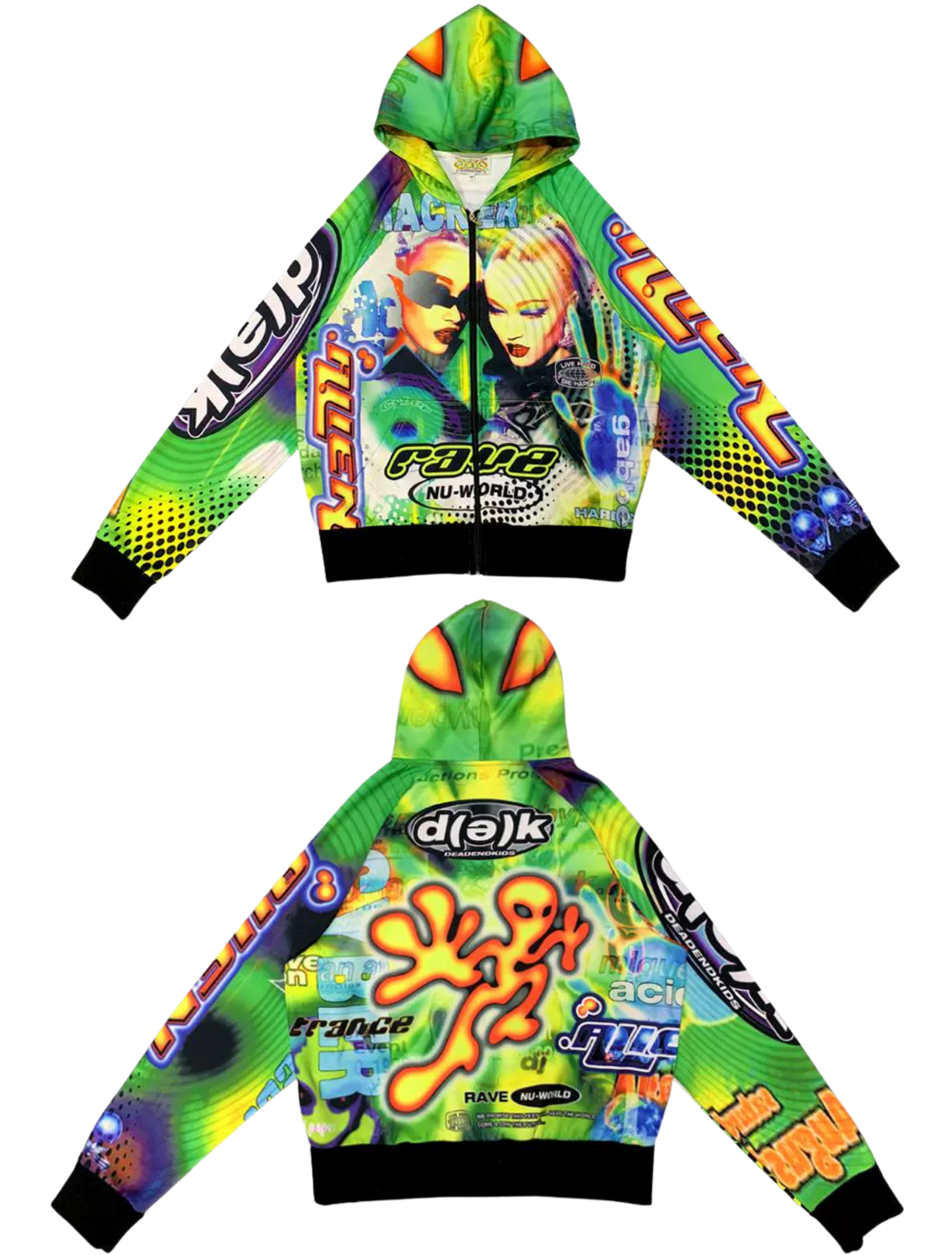 Alien Print Oversized Hoodie