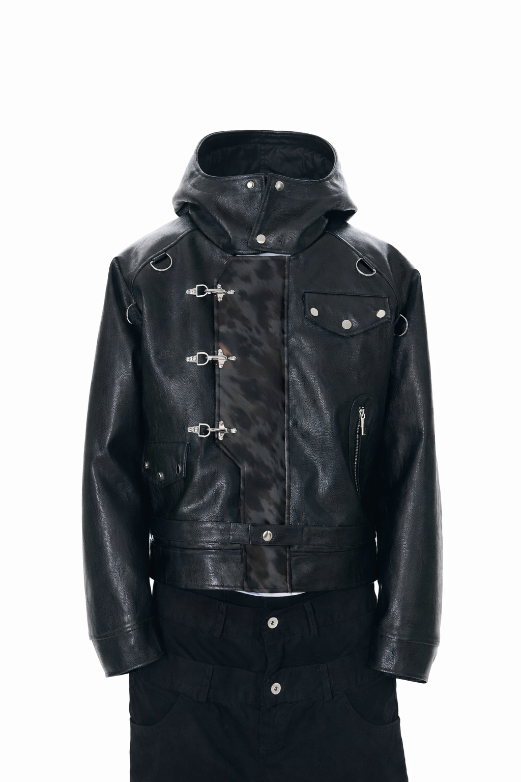 Leopard Panel PU  Fireman Jacket