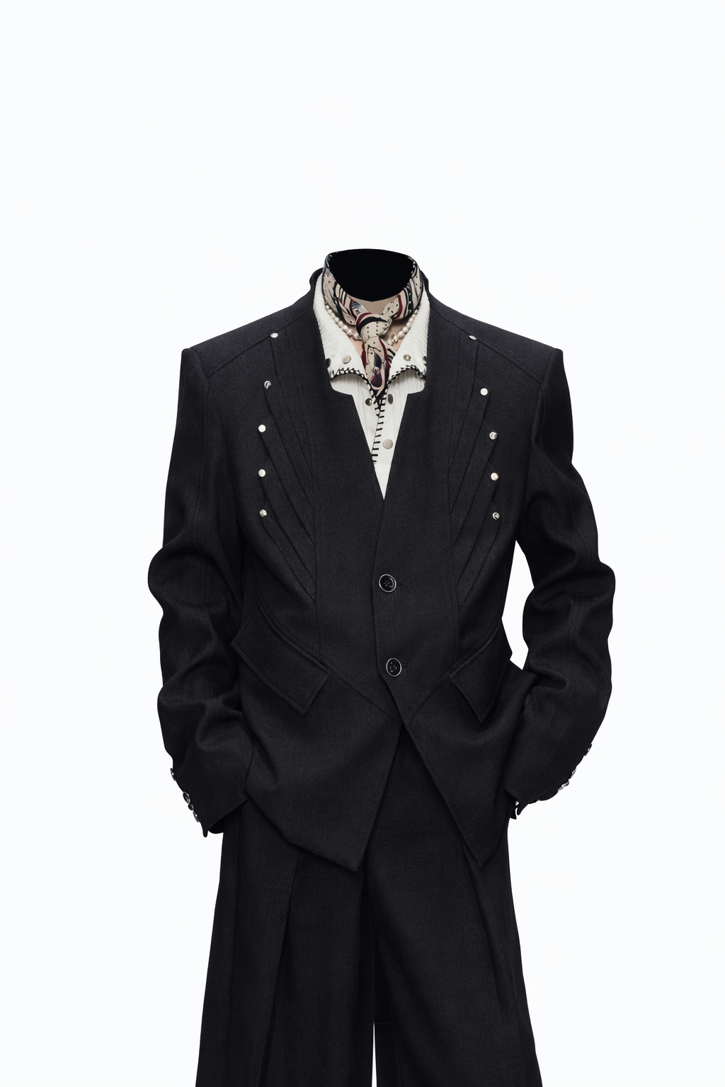 Deconstructed Shoulder Pad Loose Blazer