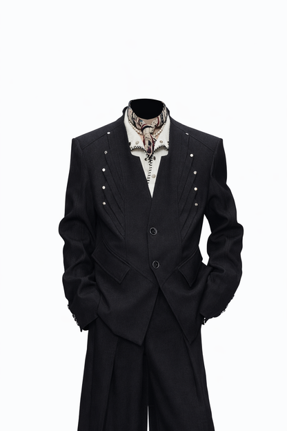 Deconstructed Shoulder Pad Loose Blazer