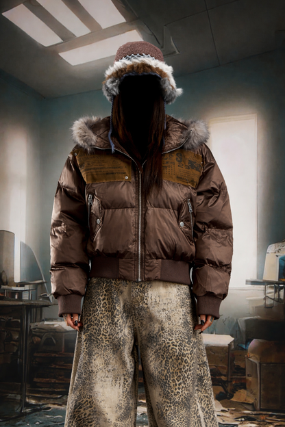 Fur collar ultra-short thickened warm cotton clothes