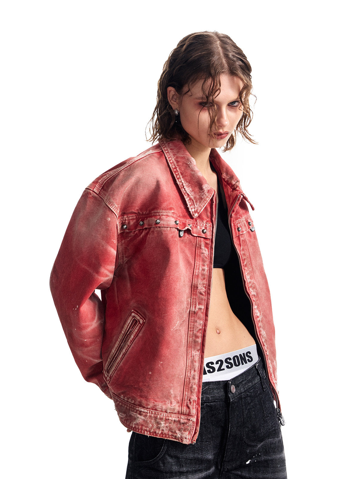 Washed Destroyed Three-dimensional Jacket