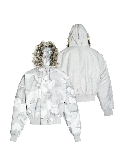 Off-White Camouflage Fur Jacket
