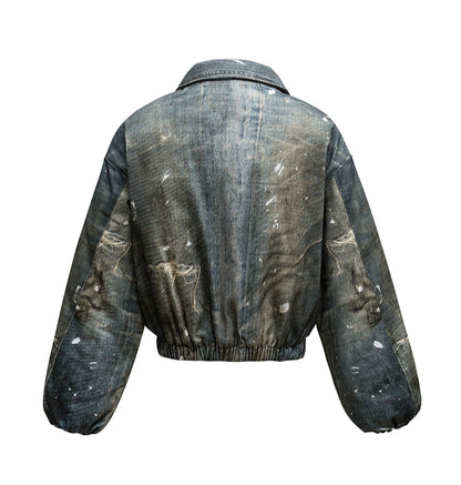 Chain Print Padded Jacket