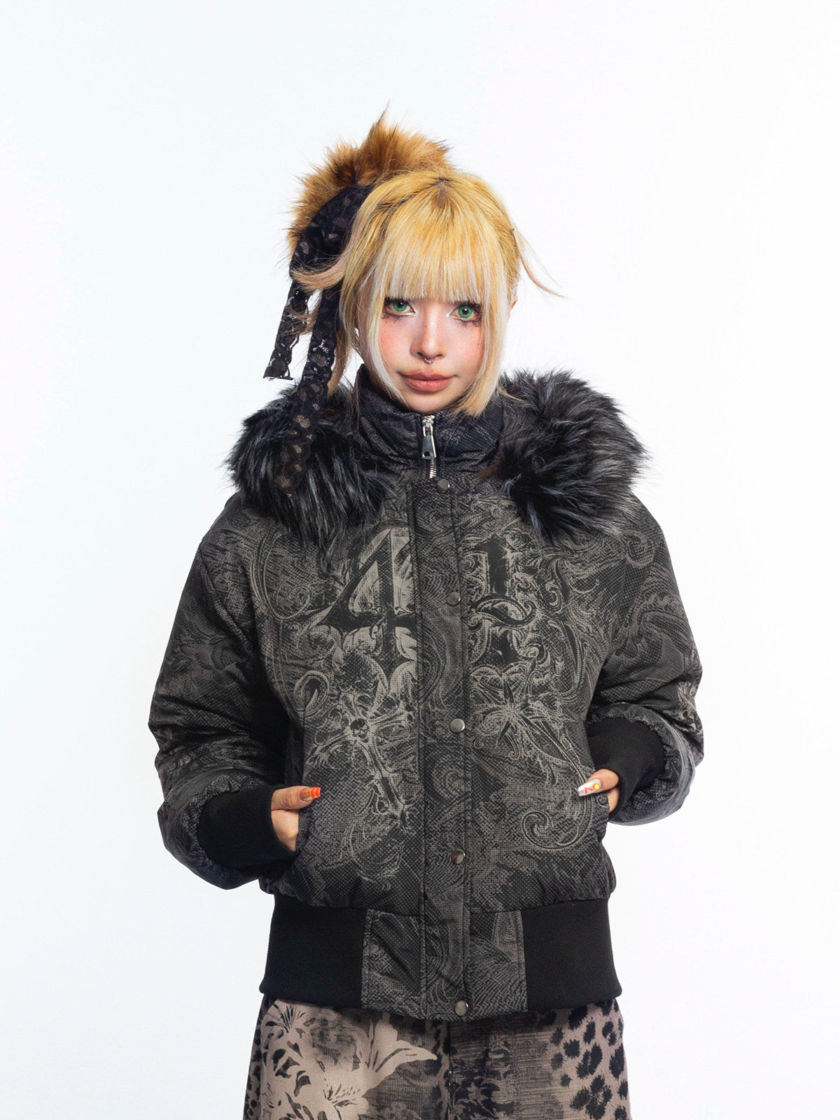 Fur collar new national standard 90 white duck down jacket