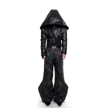 PU Leather Patchwork Jacket