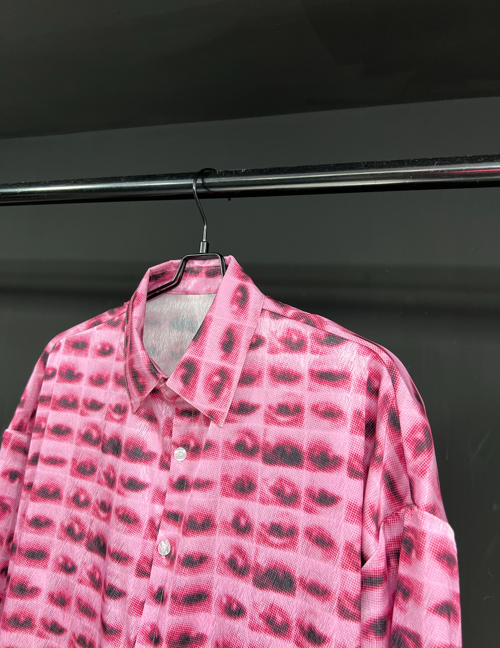 Pink Eye Print Long Sleeve Shirt