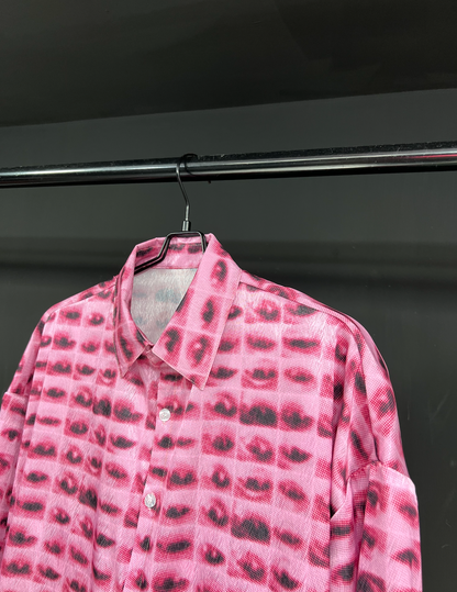 Pink Eye Print Long Sleeve Shirt
