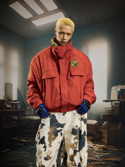 Leopard print American vintage street casual short jacket